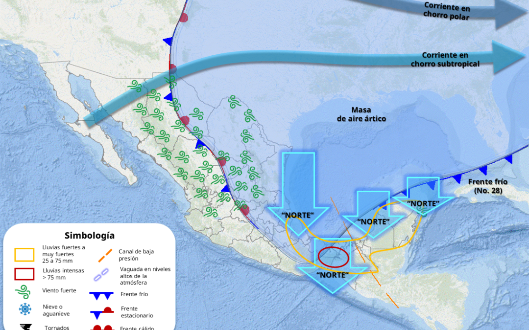 Se avecinan lluvias para la Península de Yucatán