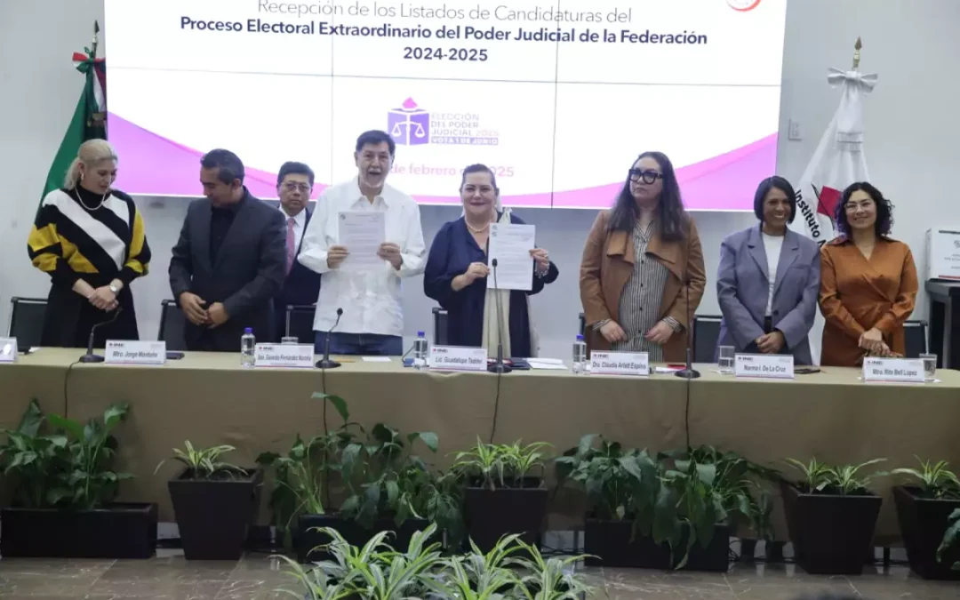 Entrega el Legislativo al INE listas de candidatos a elección del Poder Judicial