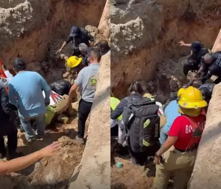 Fallecen dos empleados en derrumbe de excavación