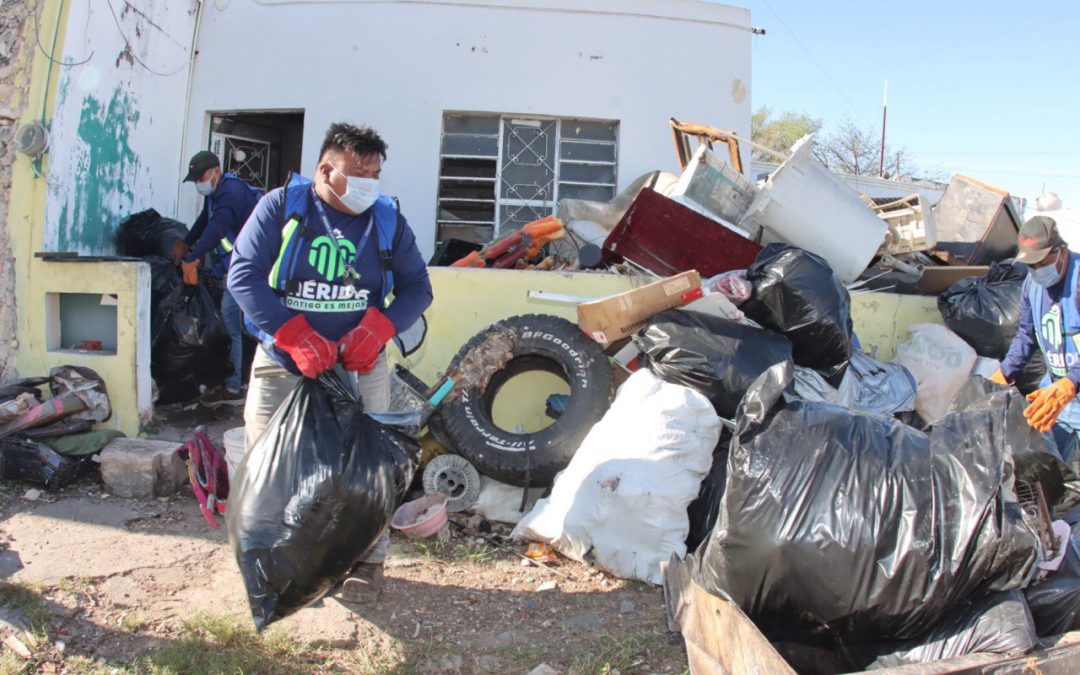 Recogen ocho mil kilos de basura acumulada en predio del centro de Mérida