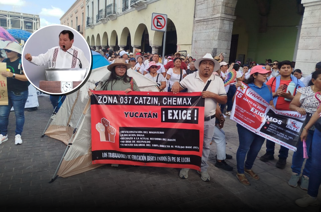 Invita Huacho Díaz Mena a los maestros a que sigan con sus demandas, pero que cumplan con sus labores docentes