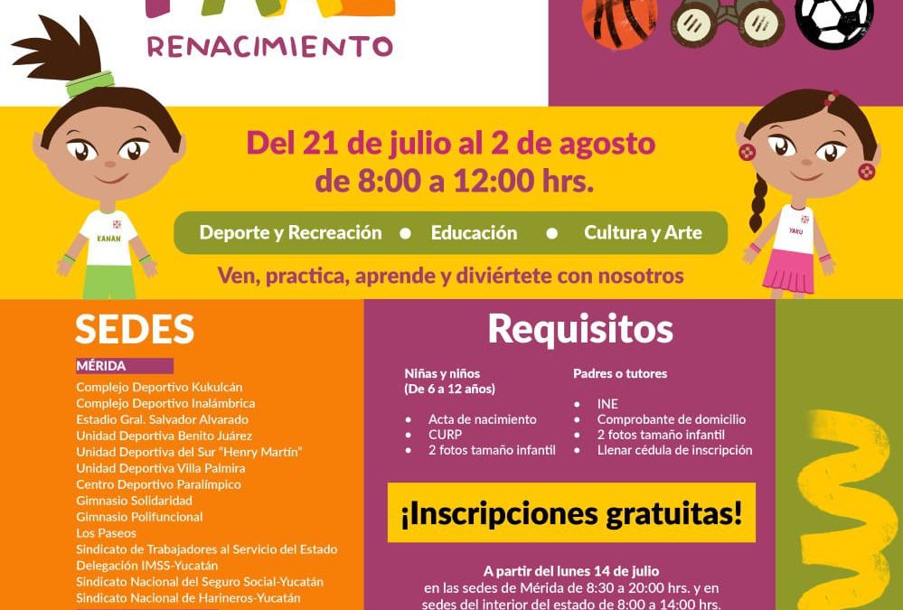 Invita Gobierno del Estado al Campamento de Verano “Baaxal Paal Renacimiento” 2025