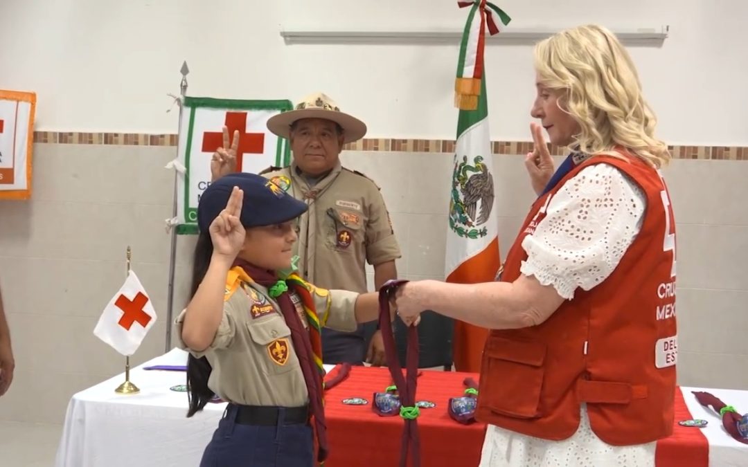 La scout María Fernanda Galán, delegada de la Cruz Roja por un día