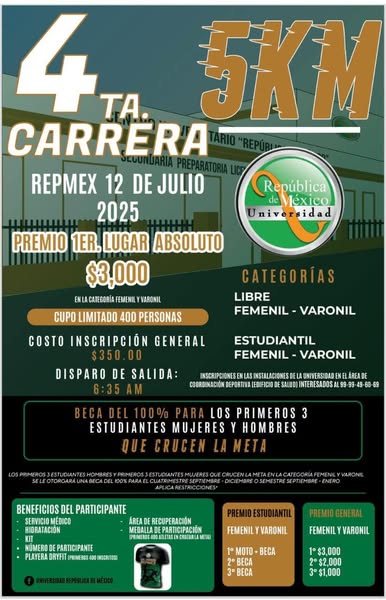 Anuncia La República de México gran carrera deportiva   