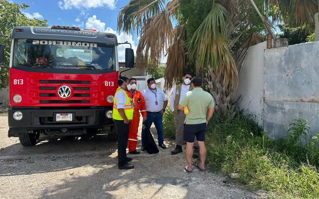 Atienden fuga de amoniaco en el centro de Mérida