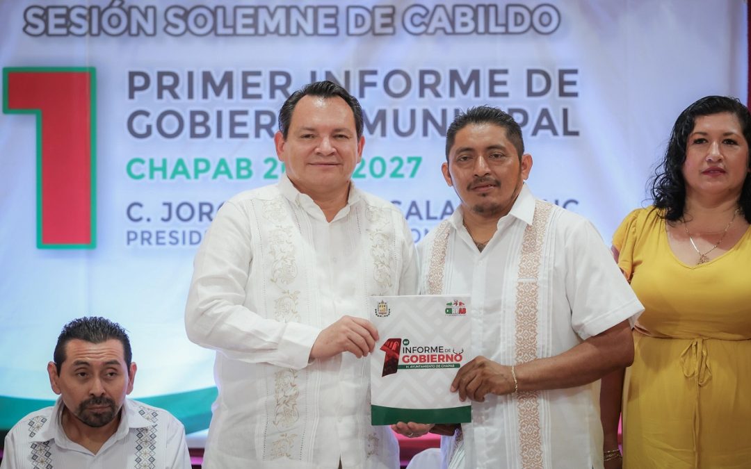 Por primera vez, un Gobernador asiste a informe municipal en Chapab