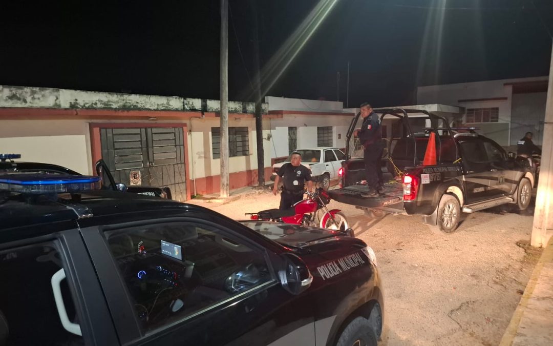 Resguarda policía de Tizimín dos motos en calidad de abandono