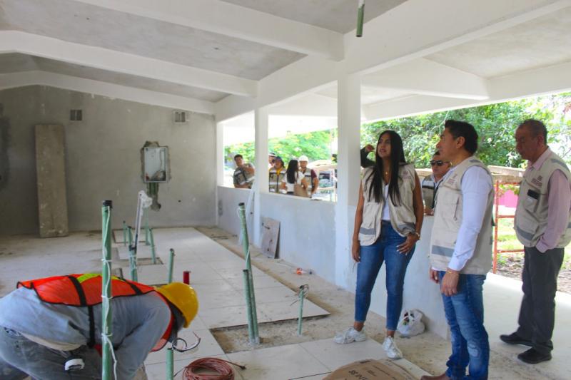 Supervisan avances en obras educativas en Dzununcán y Chablekal