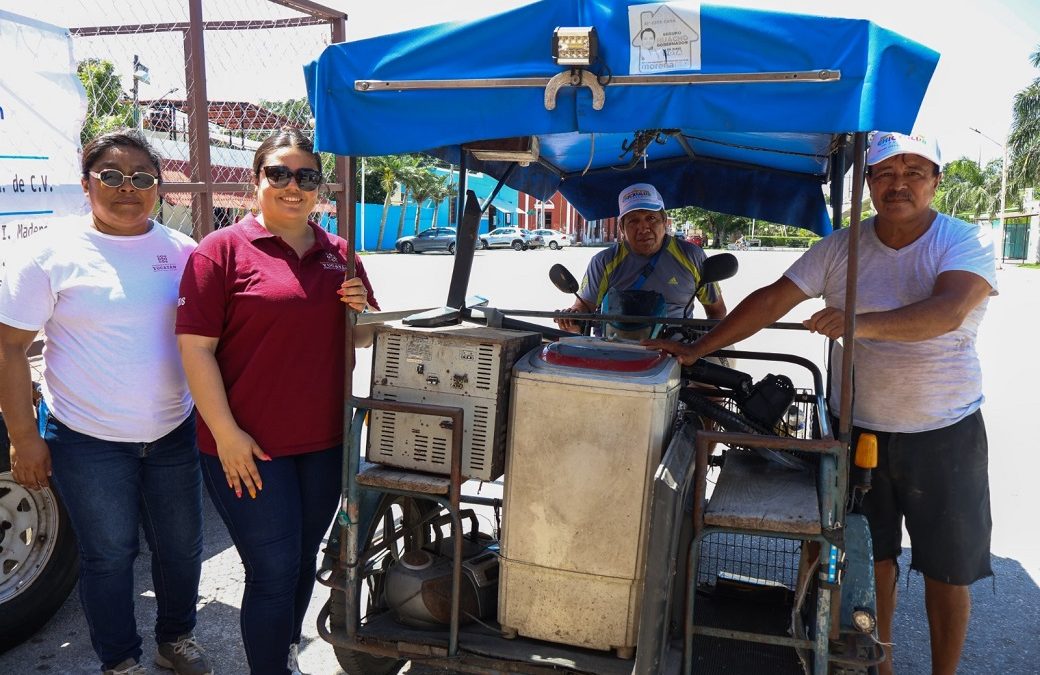 Fomenta cultura ambiental en Chicxulub Pueblo Reciclatón de Electrónicos
