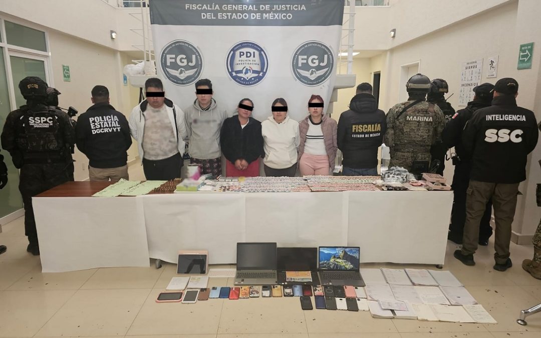 Detienen en Edomex a 5 integrantes de célula criminal. 