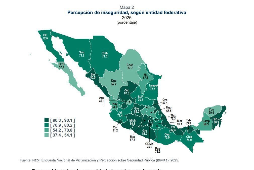 Se mantiene Yucatán entre los 3 estados más seguros, según la Envipe 2025