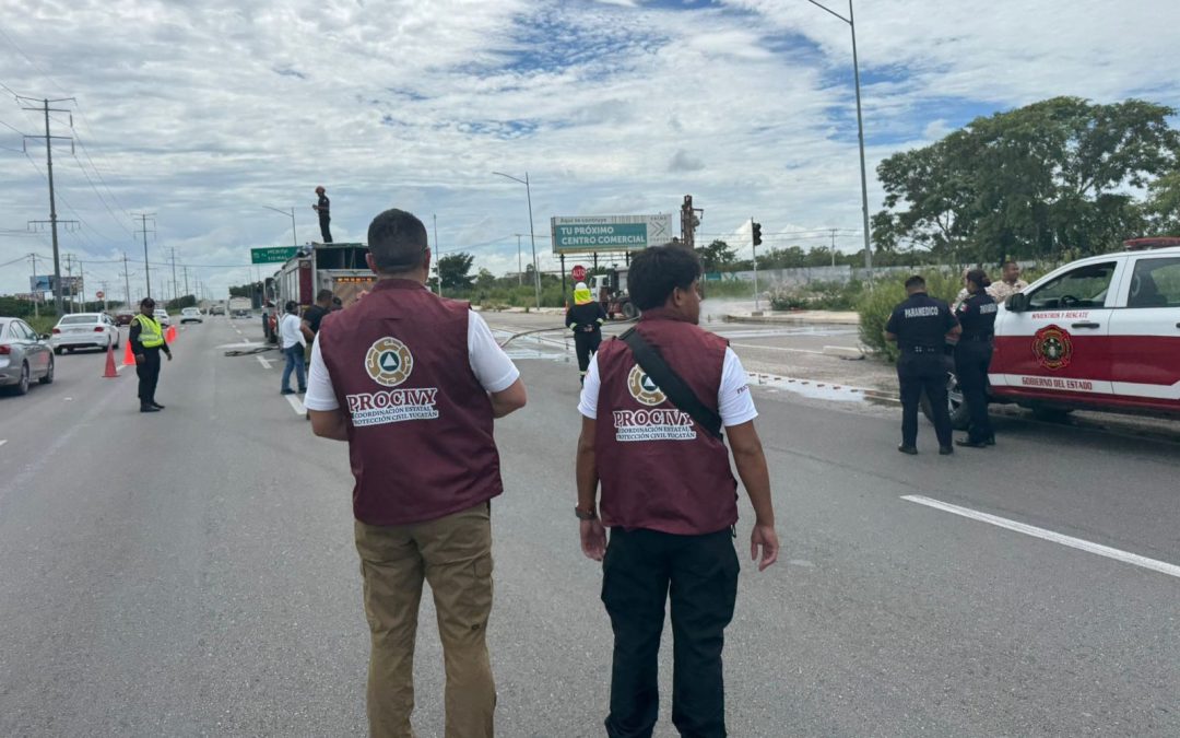 Controlan fuga de gas natural en la carretera Mérida-Progreso