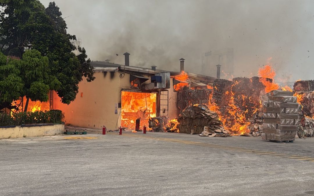 Se incendia planta de cartón de empresa avícola en periférico