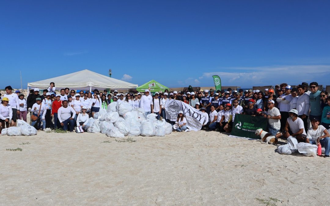 Retiran cinco toneladas de residuos, tras limpieza de playas en Yucatán