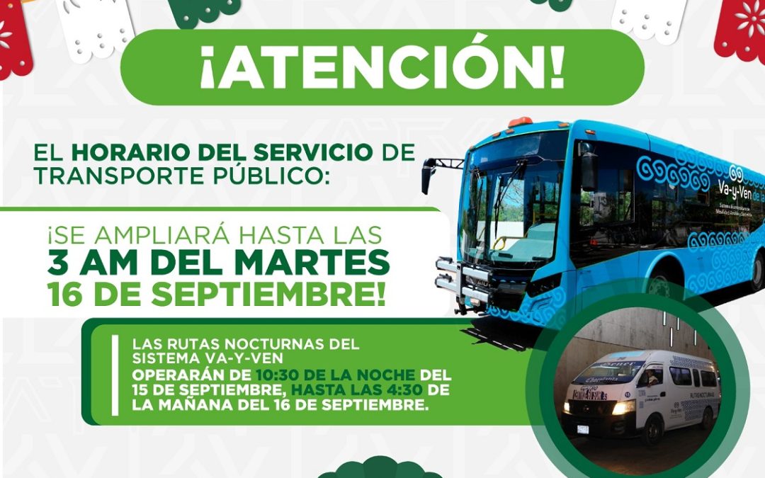 Extiende ATY horarios del servicio de transporte público