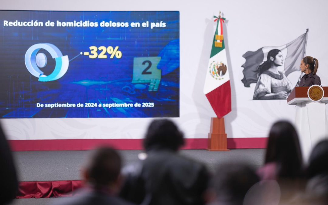 Reducción de 32% en homicidios dolosos es muy significativa, 27 personas que no fallecen diariamente: CSP