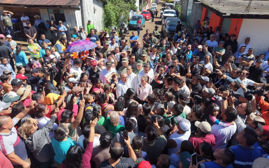 Visita Claudia Sheinbaum a damnificados en Puebla, Veracruz e Hidalgo