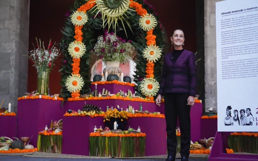 Dedica Claudia Sheinbaum Ofrenda de Día de Muertos a las mujeres indígenas