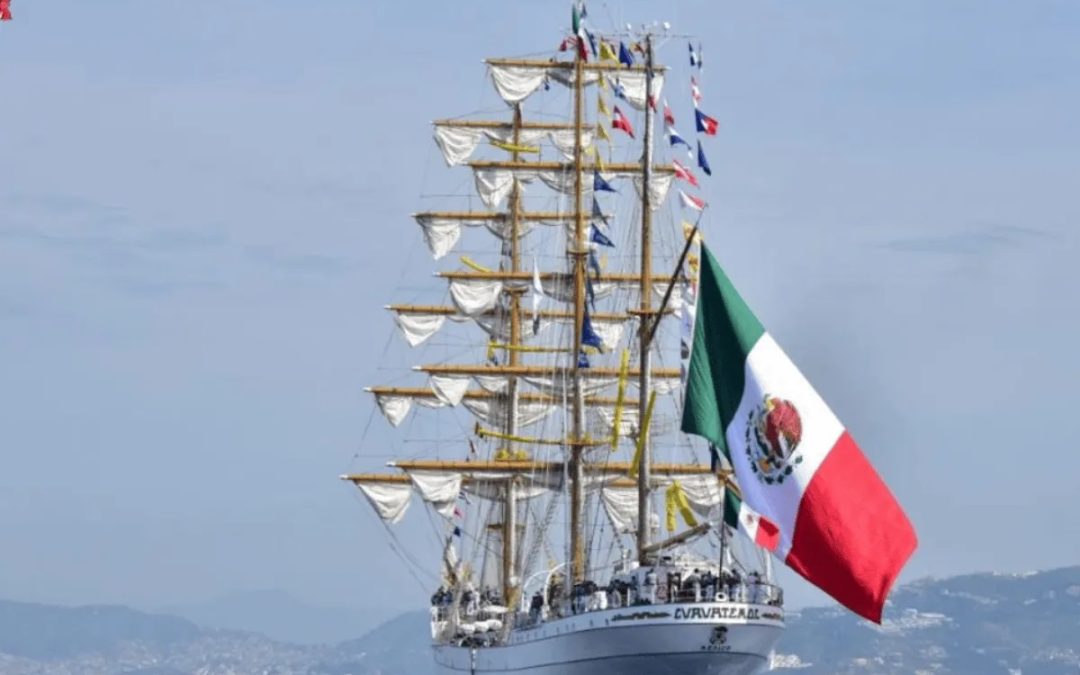 Llega este lunes a Progreso el velero Cuauhtémoc de la Armada de México.