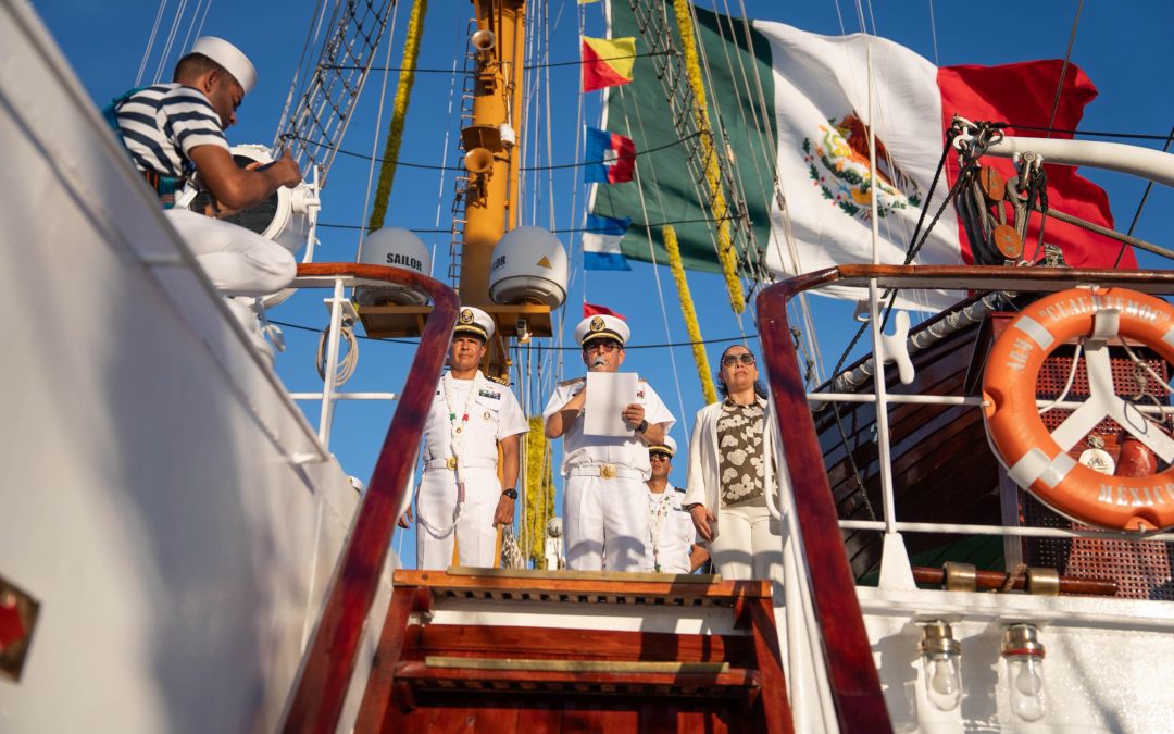 El Buque Escuela Velero ARM “Cuauhtémoc” arriba al Puerto de Progreso