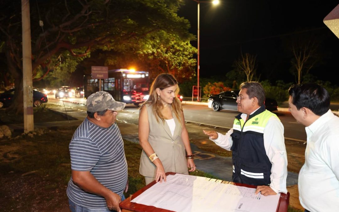 Patrón Laviada supervisó obras en vialidad clave de Xmatkuil; inversión de 3.2 MDP