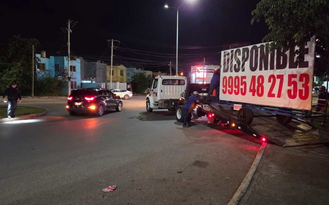 Retira Ayuntamiento de Mérida publicidad irregular en Polígono 108 Itzimná