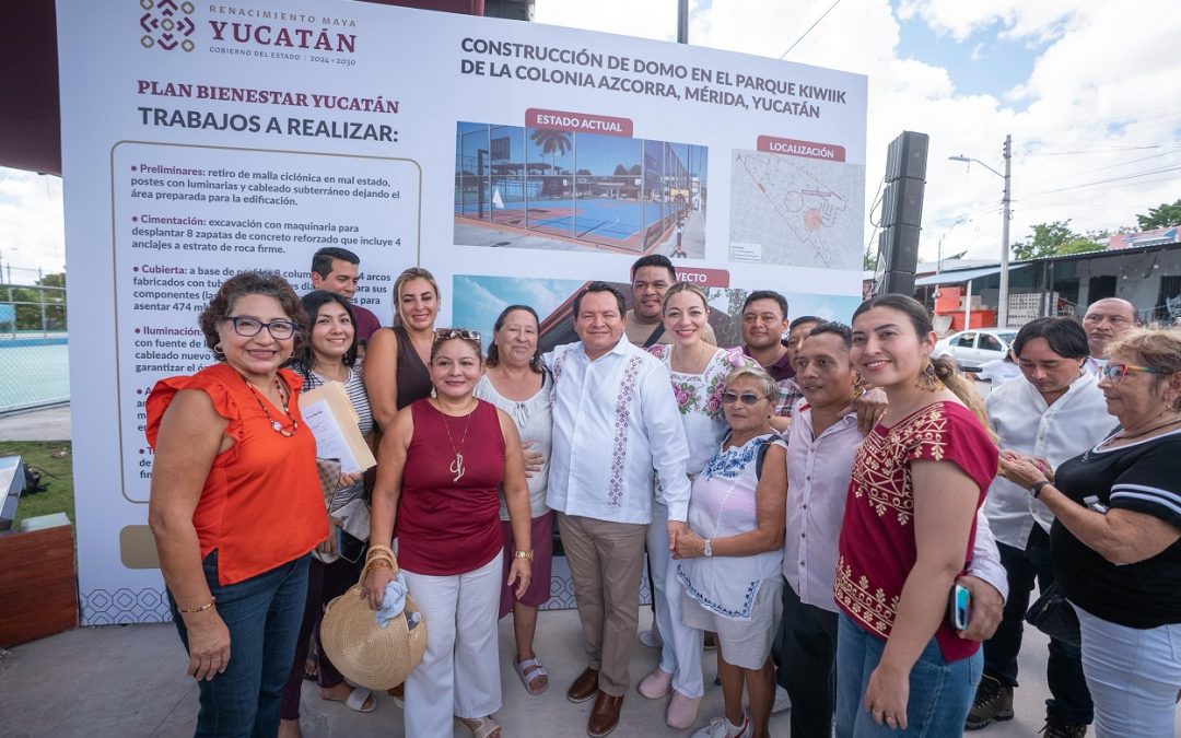 Supervisa gobernador avance de domo en parque K’íiwik en Mérida; inversión de 3.5 mdp
