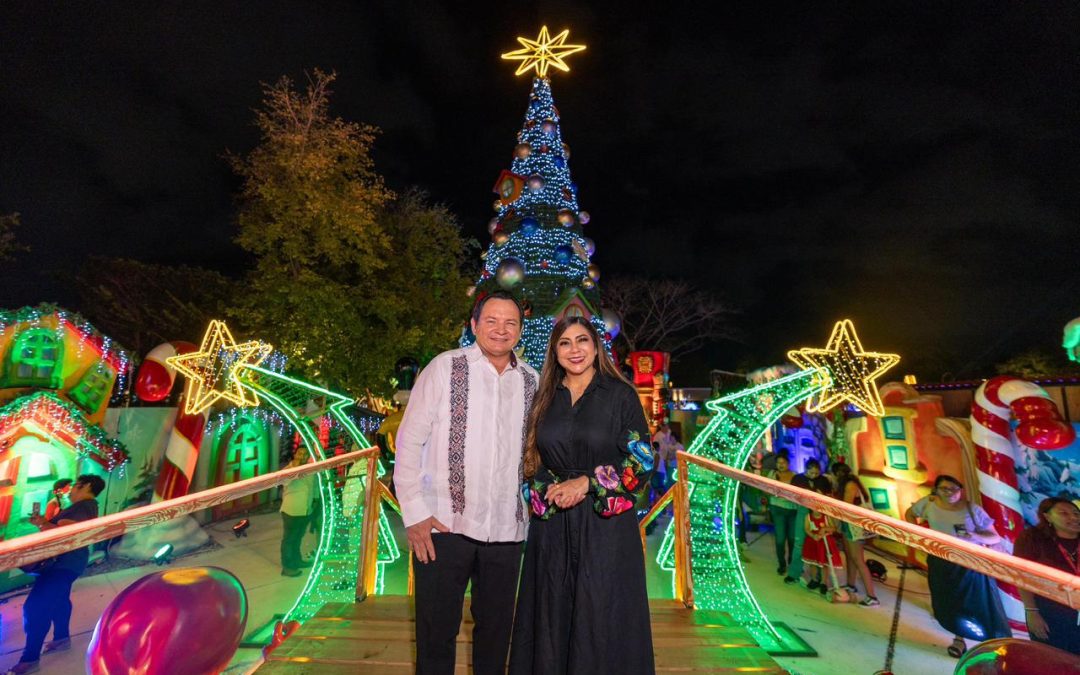 Gobernador Joaquín Díaz Mena Inaugura la Villa Navideña en el Gran Parque de La Plancha