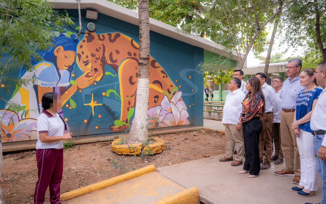 Supervisan avances del modelo Hábitats Educativos en escuelas de Kanasín