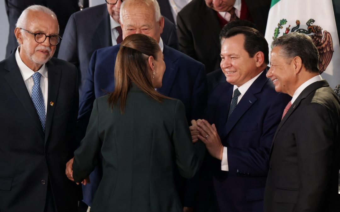Gobernador Joaquín Díaz Mena participó en la 116ª Asamblea General Ordinaria del IMSS, junto a la presidenta Claudia Sheinbaum