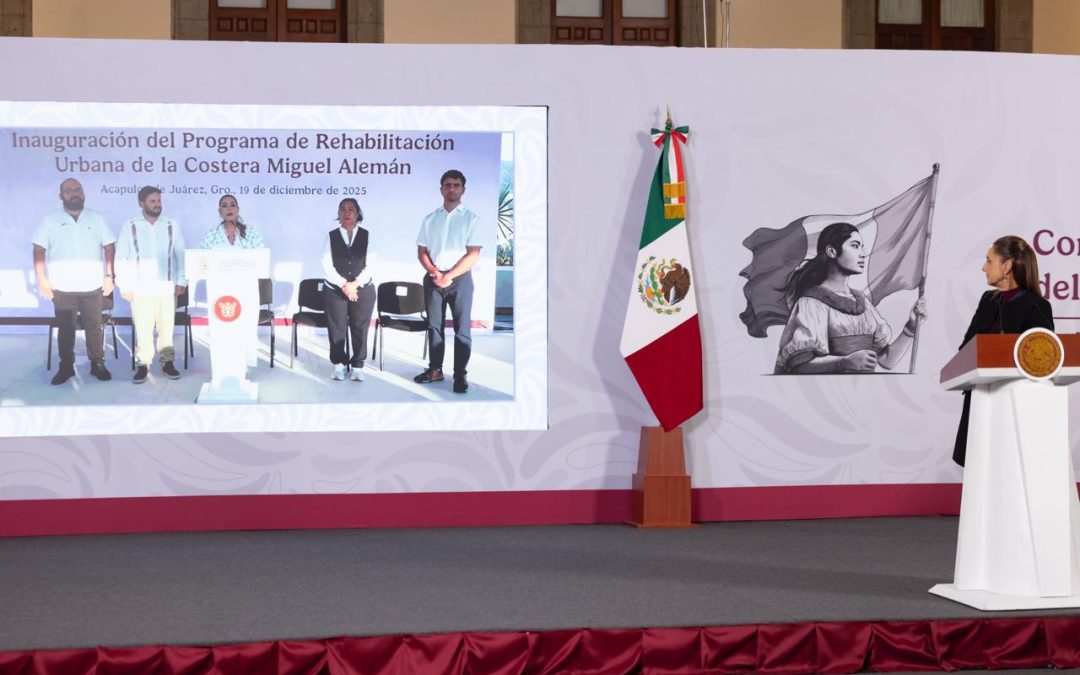 Encabeza Claudia Sheinbaum inauguración de la rehabilitación urbana de la Costera Miguel Alemán, en Acapulco