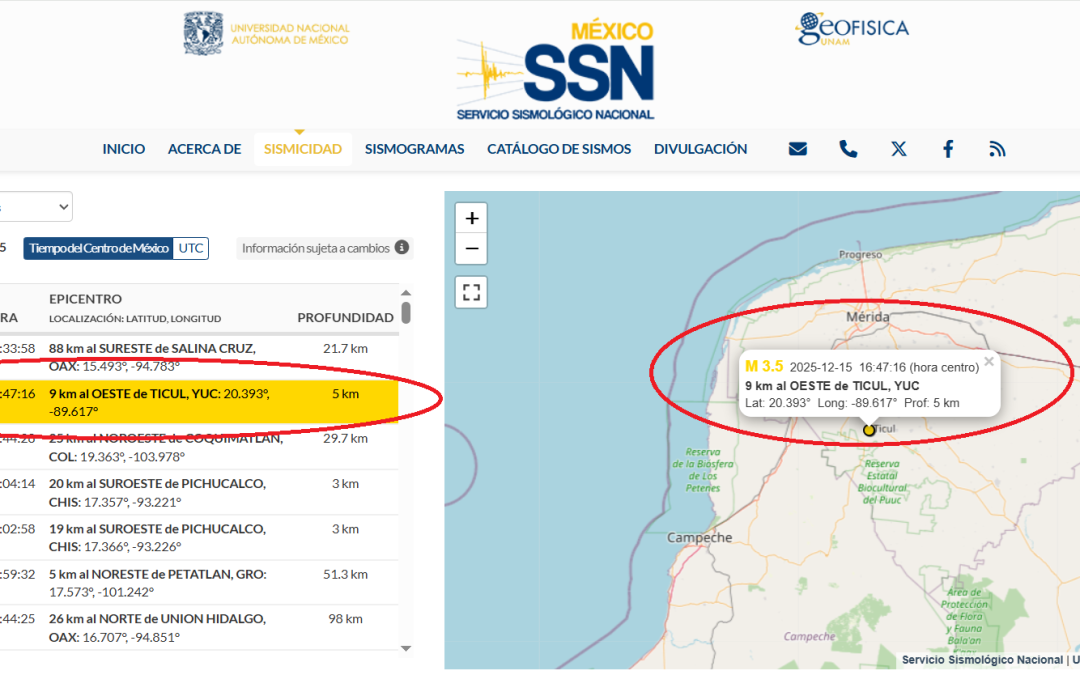Otro sismo, en las inmediaciones de Ticul