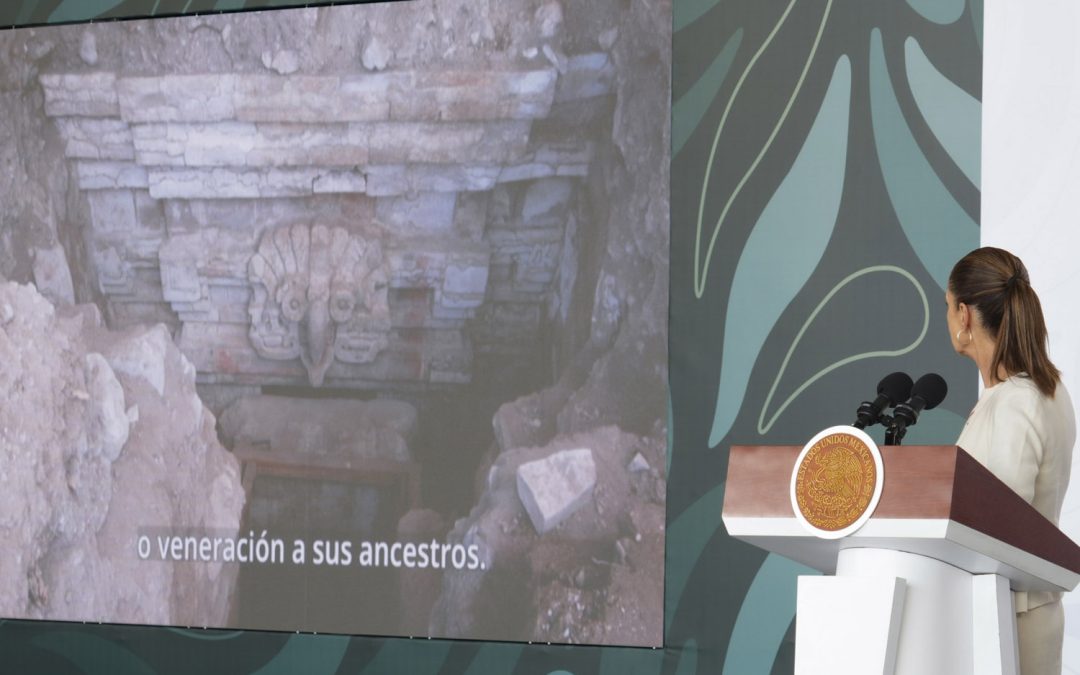 Claudia Sheinbaum informa hallazgo de la tumba 10 de Huitzo, en Oaxaca