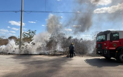Controlan oportunamente incendio de basurero clandestino en la Reserva Cuxtal