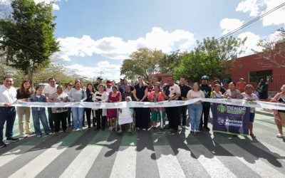 Entrega Cecilia Patrón obras de repavimentación en Santa Gertrudis Copó