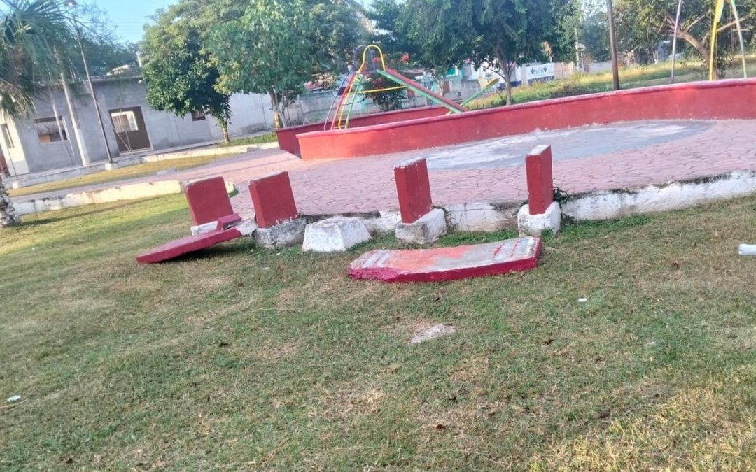 Vandalizan de nuevo espacios públicos de Tizimín