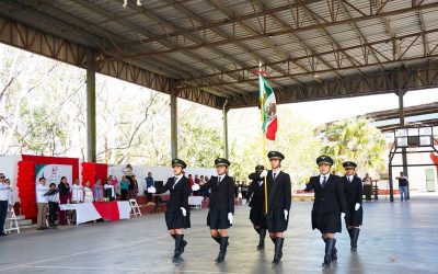 Concurso de Escoltas de Bandera de Telesecundarias, en la región Tizimín